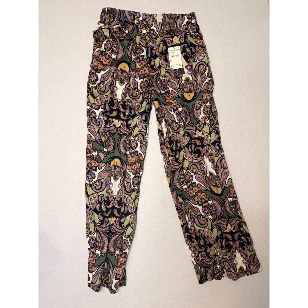 Nordstrom Rack Porto Print Paisley Wide Leg Cargo Pants